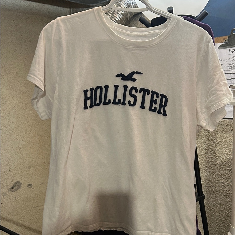Hollister White Tee with Navy Logo